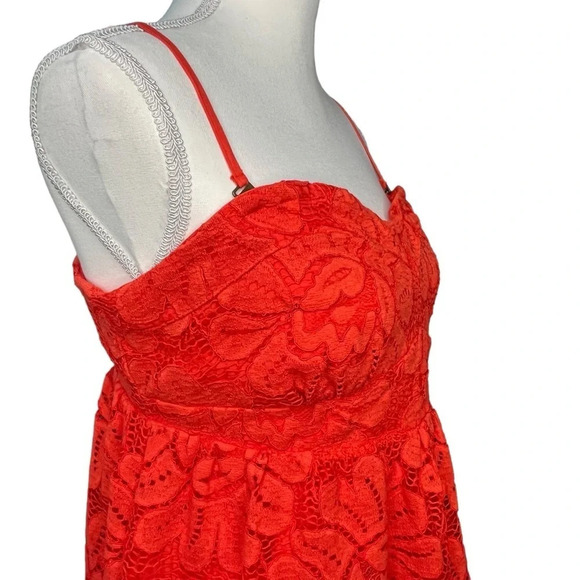 Maeve Red Lace Tiered Mini Dress with Convertible Straps Size X-Large - Picture 7 of 15